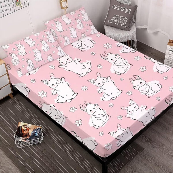 Unicorn Fitted Sheet Set Twin Size Pink Flower Rainbow Bedding Set for Girls Cute Star Multi-Colour Sheet Microfiber Kids Twin Sheets with 1 Pillowcases Girls Sheets