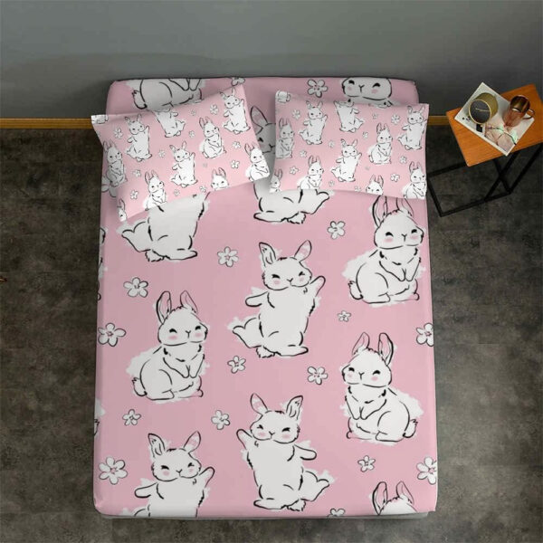 Unicorn Fitted Sheet Set Twin Size Pink Flower Rainbow Bedding Set for Girls Cute Star Multi-Colour Sheet Microfiber Kids Twin Sheets with 1 Pillowcases Girls Sheets