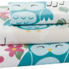 Sheet Set For Girls/Teens Multi-Color Owls Aqua Pink Purple Singing Owl Hearts Flower Leaves New  Owl (Full)