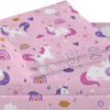 Bed Sheets for Kids Girls, Soft Microfiber Twin Sheets Set 3 Piece Deep Pocket Bed Sheet Set, Breathable Sheet Sets Twin Size Bed Pink Unicorn Printed