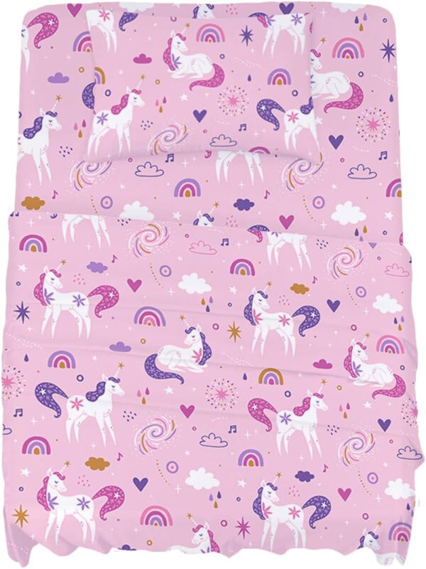 Bed Sheets for Kids Girls, Soft Microfiber Twin Sheets Set 3 Piece Deep Pocket Bed Sheet Set, Breathable Sheet Sets Twin Size Bed Pink Unicorn Printed
