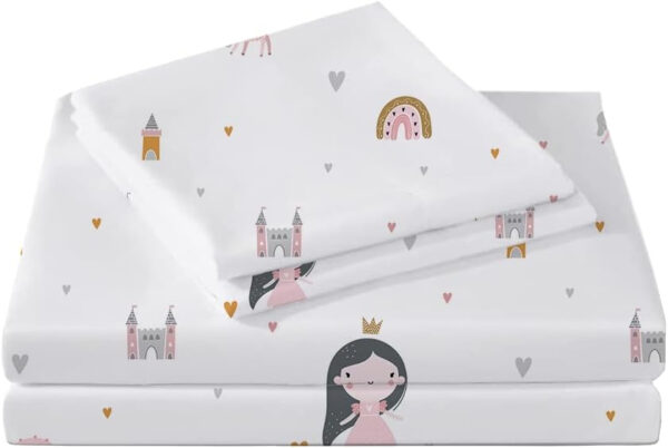 Bed Sheets for Kids Girls, Soft Microfiber Twin Sheets Set 3 Piece Deep Pocket Bed Sheet Set, Breathable Sheet Sets Twin Size Bed Pink Unicorn Printed