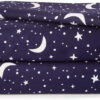 Heritage Kids 4 Piece Full Sheet Set,Constellation Outerspace with Moon and Stars Pattern, Cozy and Durable with 2 Pillow Cases, 1 Fitted Sheet, 1 Flat Sheet