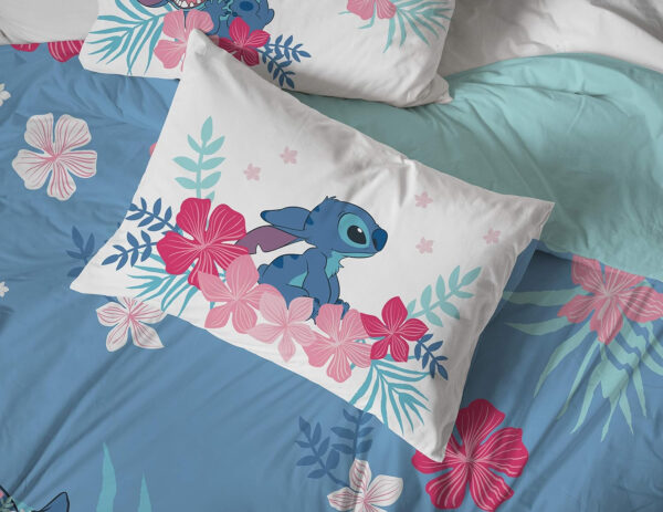 Jay Franco Disney Lilo & Stitch Floral Fun Queen Sheet Set - 4 Piece Set Super Soft and Cozy Kid’s Bedding - Fade Resistant Microfiber Sheets (Official Disney Product)