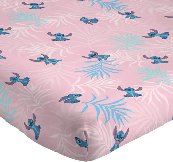 Jay Franco Disney Lilo & Stitch Floral Fun Queen Sheet Set - 4 Piece Set Super Soft and Cozy Kid’s Bedding - Fade Resistant Microfiber Sheets (Official Disney Product)