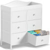 688bbe68b4784eff769b8ae3411ce7f7d9d903fe76343e9bb3bad.jpg BOLUO Changing Table Dresser with 6 Fabric Drawers, Baby Dresser with Changing Table Top Diaper Changing Station with Storage for Nursery Modern
