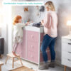 688bbe7b45d4f46664533575d43cab2a05b335ae344891b74590f.jpg BOLUO Changing Table Dresser with 6 Fabric Drawers, Baby Dresser with Changing Table Top Diaper Changing Station with Storage for Nursery Modern