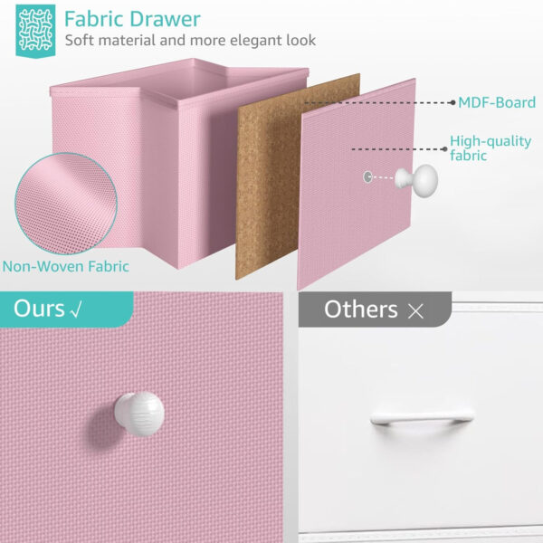 688bbe7c80838012764d025581f3520c639c84255511657352505.jpg BOLUO Changing Table Dresser with 6 Fabric Drawers, Baby Dresser with Changing Table Top Diaper Changing Station with Storage for Nursery Modern