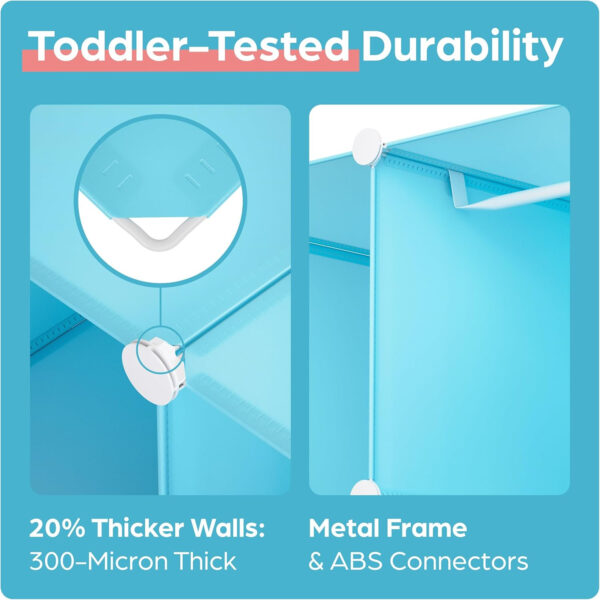 688bbeabb16206c78208d116a81c59b5934e99d3873477ab5d995.jpg Baby Closet Organizer for Nursery: Durable Baby Wardrobe for Closet - Customizable Baby Dresser Amoire Shelves - Waterproof Shelf Clothes Organizer w/Wall Fixation (White)