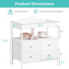 BOLUO Changing Table Dresser with 4 Fabric Drawers and Open Shelf, Baby Dresser with Changing Table Top Diaper Changing Station with Storage for Nursery Modern (White)