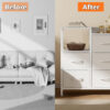 Furnulem 5 Drawer White Dressers for Bedroom 2 Tier Shelf Storage Small Fabric Dresser for Closet Sturdy Metal Frame Modern Style Storage Cabinets Organization Units for Hallway Rooms