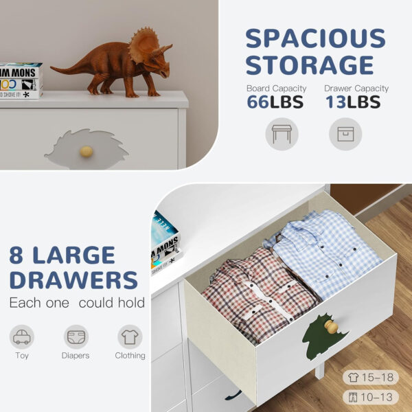 FRAPOW Kids Dresser for Bedroom, Baby Dresser with 6 Fabric Drawers Tall Storage Organizer for Toddler Child with Wood Top Metal Frame for Living Room, Nursery, Closet, Apartment