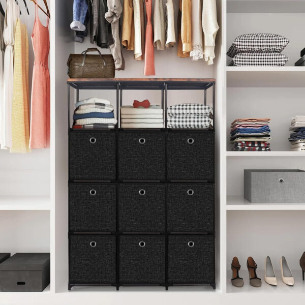 Storage Tower Unit with 12 Drawers, Vintage Floral Cube Organizer Shelf, Tall Fabric Dresser for Bedroom, Closet, Nursery, Hallway, Entryway