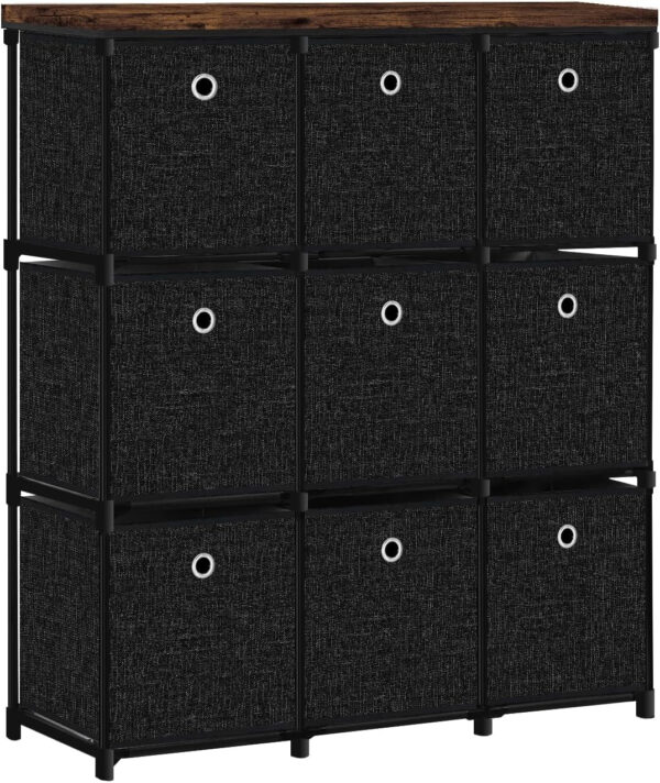 Storage Tower Unit with 12 Drawers, Vintage Floral Cube Organizer Shelf, Tall Fabric Dresser for Bedroom, Closet, Nursery, Hallway, Entryway