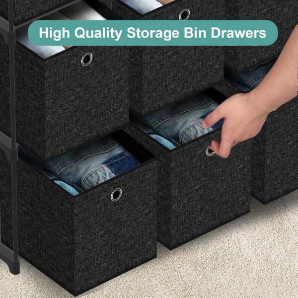 Storage Tower Unit with 12 Drawers, Vintage Floral Cube Organizer Shelf, Tall Fabric Dresser for Bedroom, Closet, Nursery, Hallway, Entryway