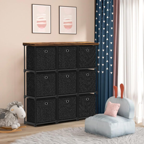 Storage Tower Unit with 12 Drawers, Vintage Floral Cube Organizer Shelf, Tall Fabric Dresser for Bedroom, Closet, Nursery, Hallway, Entryway