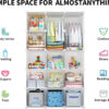 Portable Baby Wardrobe, Modular Kids Dresser,Children Nursery Closet Organizer, 15 Cubes with Hanging Rods,Bedroom,Boys and Girls Storage Shelf, Armoire Clothes Cubby(White)