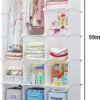 Portable Baby Wardrobe, Modular Kids Dresser,Children Nursery Closet Organizer, 15 Cubes with Hanging Rods,Bedroom,Boys and Girls Storage Shelf, Armoire Clothes Cubby(White)