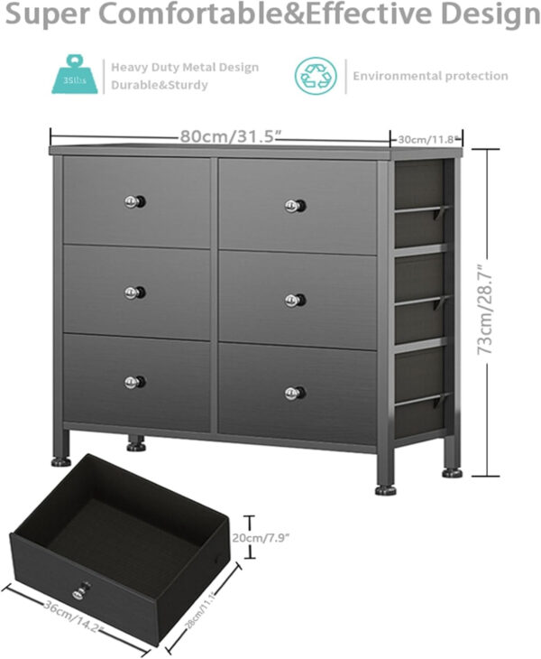688bc2404b29e953a3830d6deba02e78829c51224af394bcef7e9.jpg BOLUO White Dresser for Bedroom 6 Drawer Organizers Fabric Storage Chest Tower Small Dressers Unit for Closet Nursery Hallway Office, Kids and Adult Modern