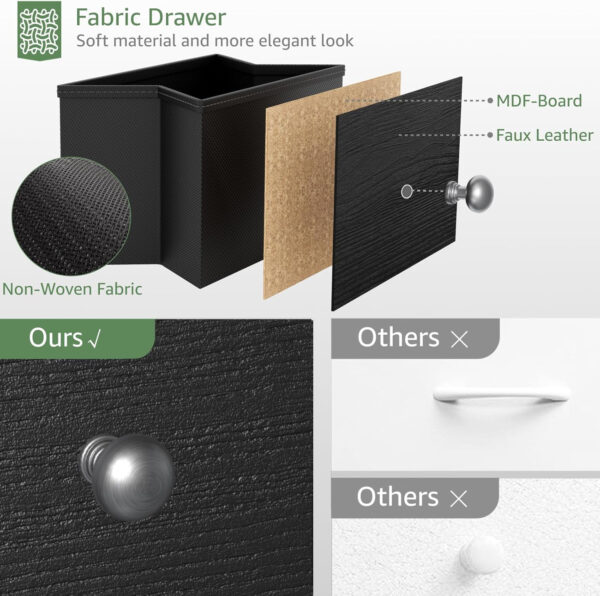 688bc24cc8519c0135696f925010d03c5953b8be124550a2869c5.jpg BOLUO White Dresser for Bedroom 6 Drawer Organizers Fabric Storage Chest Tower Small Dressers Unit for Closet Nursery Hallway Office, Kids and Adult Modern