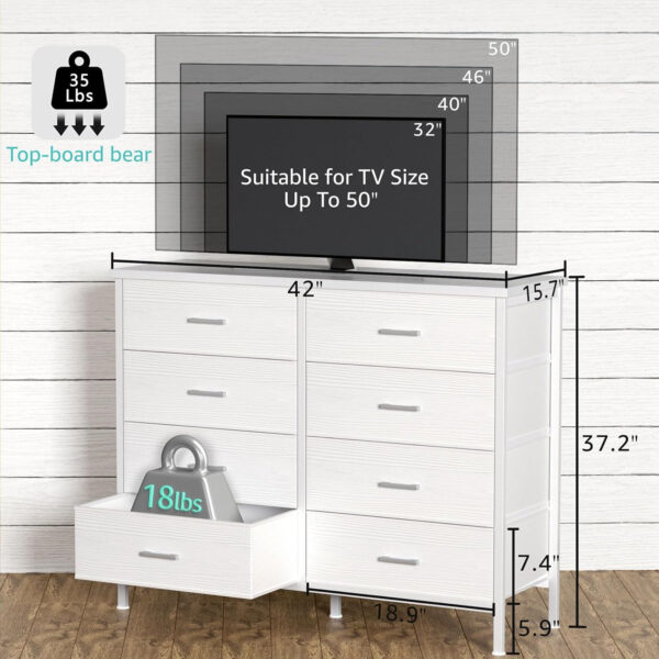 688bc25ecb68d54363643f5b50d6b8553ed44ace2e0f42e818902.jpg BOLUO White Dresser for Bedroom 6 Drawer Organizers Fabric Storage Chest Tower Small Dressers Unit for Closet Nursery Hallway Office, Kids and Adult Modern