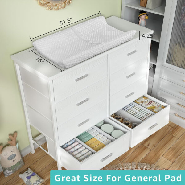 688bc260063b6095d9aa6d9894df0f2b9d4429e13a39abd954483.jpg BOLUO White Dresser for Bedroom 6 Drawer Organizers Fabric Storage Chest Tower Small Dressers Unit for Closet Nursery Hallway Office, Kids and Adult Modern