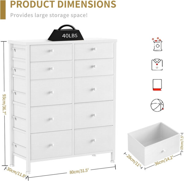 688bc26aceb5499b8d4bd37f484bf6b1a97bd557abd267294c0de.jpg BOLUO White Dresser for Bedroom 6 Drawer Organizers Fabric Storage Chest Tower Small Dressers Unit for Closet Nursery Hallway Office, Kids and Adult Modern