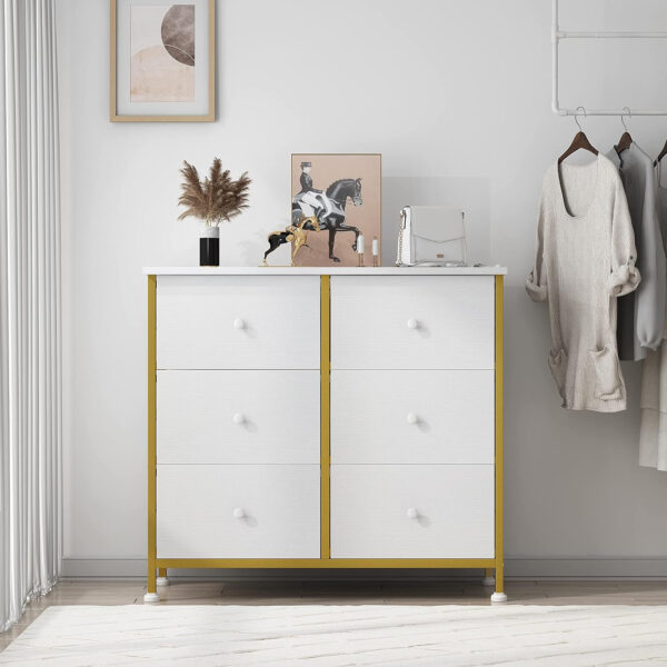 688bc273833762546e7c46240104c3d5dd41d0de768c053d39428.jpg BOLUO White Dresser for Bedroom 6 Drawer Organizers Fabric Storage Chest Tower Small Dressers Unit for Closet Nursery Hallway Office, Kids and Adult Modern