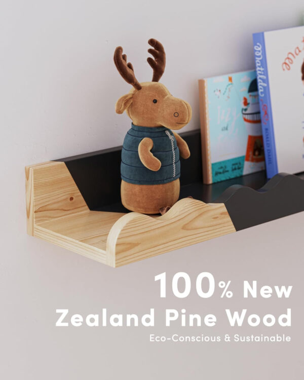 Kids' Bookshelf Set of 4 - White Floating Nursery Book Shelves, Picture Ledge Shelf for Wall Decor and Storage - Perfect for Books, Toys, Photo Frames, and Nursery Décor