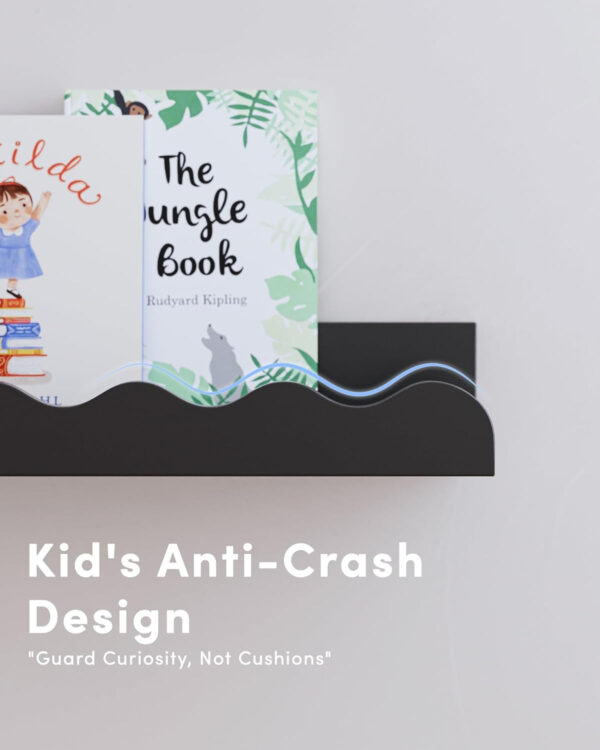 Kids' Bookshelf Set of 4 - White Floating Nursery Book Shelves, Picture Ledge Shelf for Wall Decor and Storage - Perfect for Books, Toys, Photo Frames, and Nursery Décor