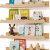 Kids' Bookshelf Set of 4 - White Floating Nursery Book Shelves, Picture Ledge Shelf for Wall Decor and Storage - Perfect for Books, Toys, Photo Frames, and Nursery Décor