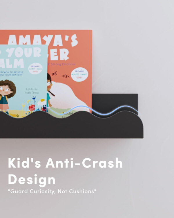 Kids' Bookshelf Set of 4 - White Floating Nursery Book Shelves, Picture Ledge Shelf for Wall Decor and Storage - Perfect for Books, Toys, Photo Frames, and Nursery Décor