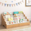 688bc3f34ac53cfcded0624e760e09b6e0bb59414cd4ec2355a2c.jpg ELYKEN Toddler Bookshelf for Kids Rooms, Nursery Book Shelves with Open Forward Display, Montessori Book shelf for Baby Room, Small Children Classroom Books Rack Storage, Reading Corner for Kid, Beige