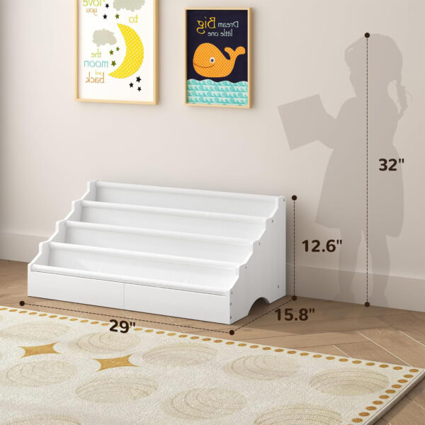 688bc408b36f3b556247d38ac78fb5265ca688bcb0f4a6f4cfae1.jpg ELYKEN Toddler Bookshelf for Kids Rooms, Nursery Book Shelves with Open Forward Display, Montessori Book shelf for Baby Room, Small Children Classroom Books Rack Storage, Reading Corner for Kid, Beige