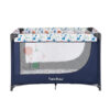 Pamo Babe Travel Foldable Portable Bassinet Baby Infant Comfortable Play Yard Crib Cot with Soft Mattress Breathable Mesh Walls, and Carry Bag Blue