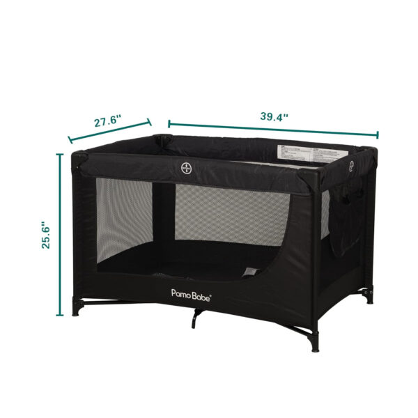 Pamo Babe Travel Foldable Portable Bassinet Baby Infant Comfortable Play Yard Crib Cot with Soft Mattress Breathable Mesh Walls, and Carry Bag Blue