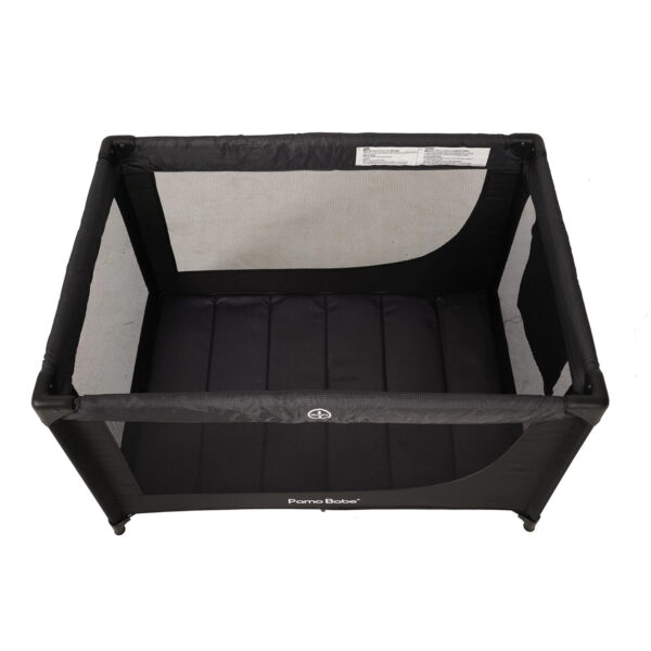 Pamo Babe Travel Foldable Portable Bassinet Baby Infant Comfortable Play Yard Crib Cot with Soft Mattress Breathable Mesh Walls, and Carry Bag Blue