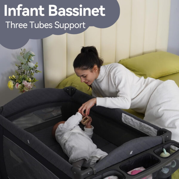 Pamo Babe Portable Playpen Foldable Playard for Baby and Toddler Mattress, Changing Table for Newborn Portable Playard