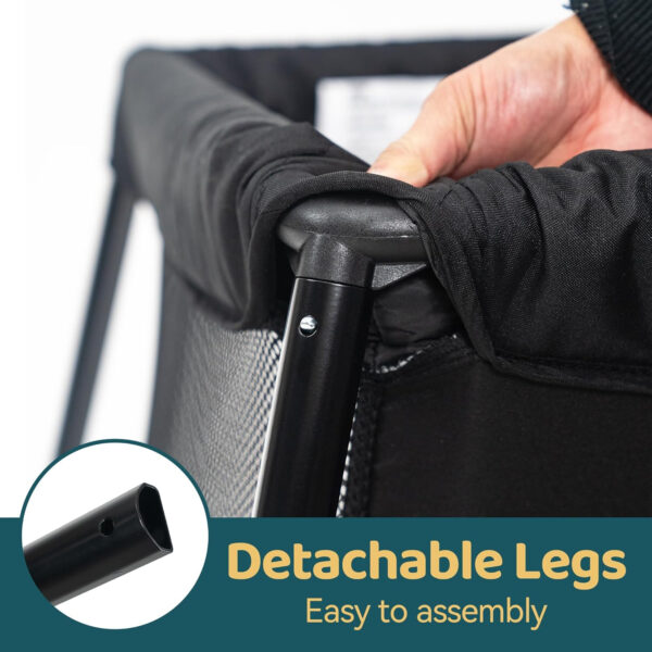 Pamo Babe Travel Crib - Lightweight Baby Playard with Zip Door, Carry Bag for Airplane - Easy to Carry