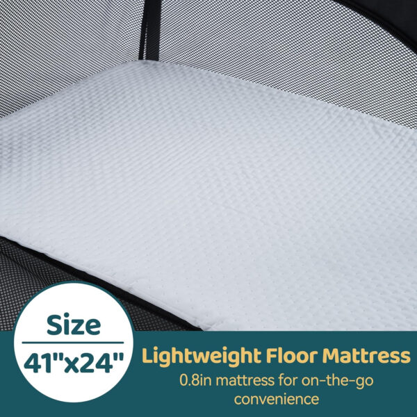 Pamo Babe Travel Crib - Lightweight Baby Playard with Zip Door, Carry Bag for Airplane - Easy to Carry