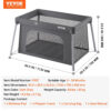 VEVOR Baby Travel Crib and Play Yard, Folding Baby Playpen with Zipper Gate & Soft Mattress, Portable Toddler Crib with Breathable Mesh, Travel Bag, Indoor/Outdoor Kids Activity Center for 0-36 Months