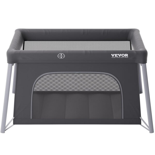 VEVOR Baby Travel Crib and Play Yard, Folding Baby Playpen with Zipper Gate & Soft Mattress, Portable Toddler Crib with Breathable Mesh, Travel Bag, Indoor/Outdoor Kids Activity Center for 0-36 Months