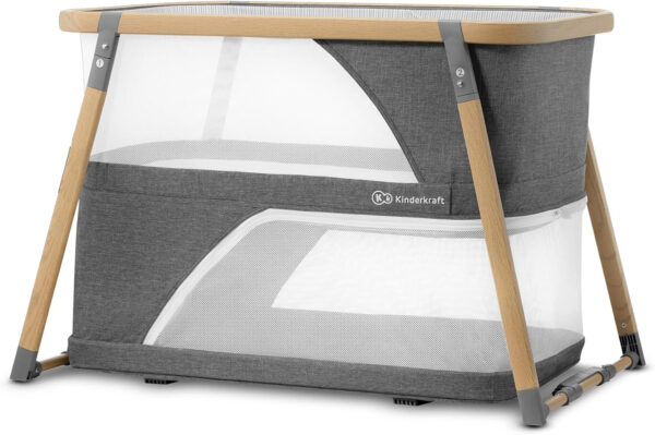 Kinderkraft Sofi Portable Travel Crib for Baby, Convertible Sleeping Cot 4 in 1 with Easy to Pack Playpen, Comfortable Bassinet Mattress and an Additional Cradle Function