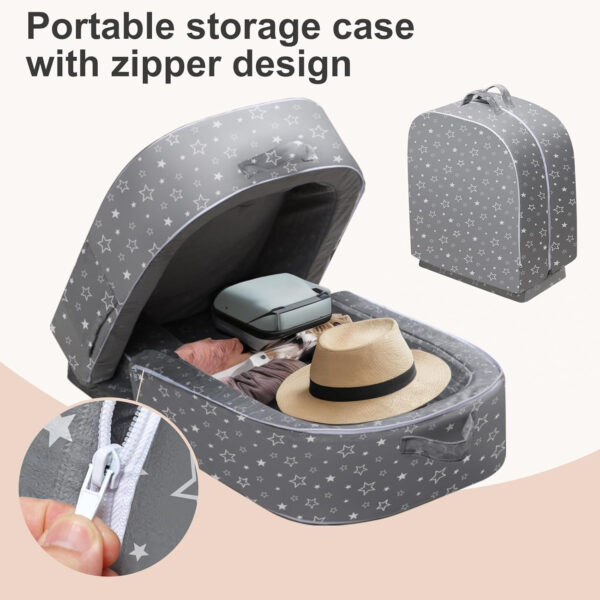 688bc7cc936d866146fc89036d52248614ba87ee45b17e4ce8f42.jpg REAWUL Foldable Toddler Travel Bed, Portable Folding Floor Bed with Washable Cover,Soft and Safe Foam Crib,Grey