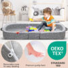 688bc7ce04900e485ef305b1e5e7659e3668de4cf2ac6e8d022bc.jpg REAWUL Foldable Toddler Travel Bed, Portable Folding Floor Bed with Washable Cover,Soft and Safe Foam Crib,Grey