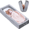688bc7d4116134b6b616473313823da680f35d7c832c20eda95f7.jpg REAWUL Foldable Toddler Travel Bed, Portable Folding Floor Bed with Washable Cover,Soft and Safe Foam Crib,Grey