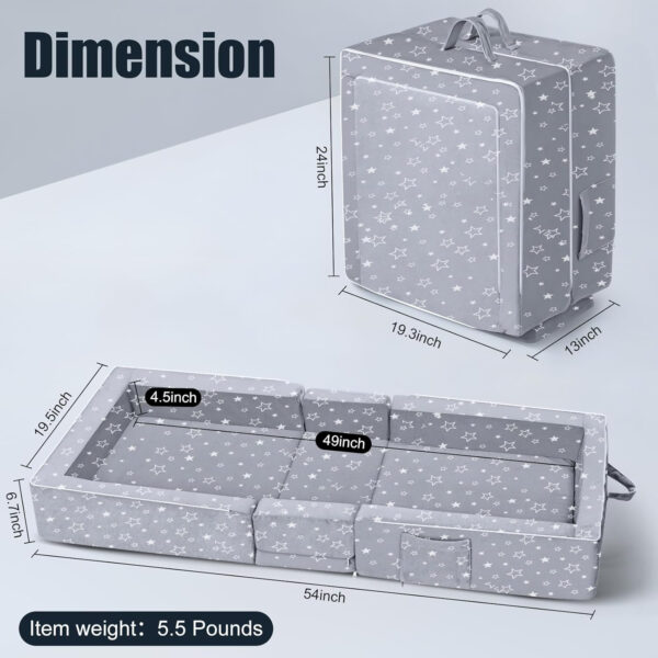 688bc7e0d1bb6ad1a927bdbd9b684787e9fb3186d9b7c586db481.jpg REAWUL Foldable Toddler Travel Bed, Portable Folding Floor Bed with Washable Cover,Soft and Safe Foam Crib,Grey