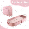 BYBYME Portable Toddler Travel Bed - Waterproof Foldable Floor Crib with Washable Fitted Sheet - Ideal Folding Toddler Cots for Sleeping and Sleepovers (Pink)