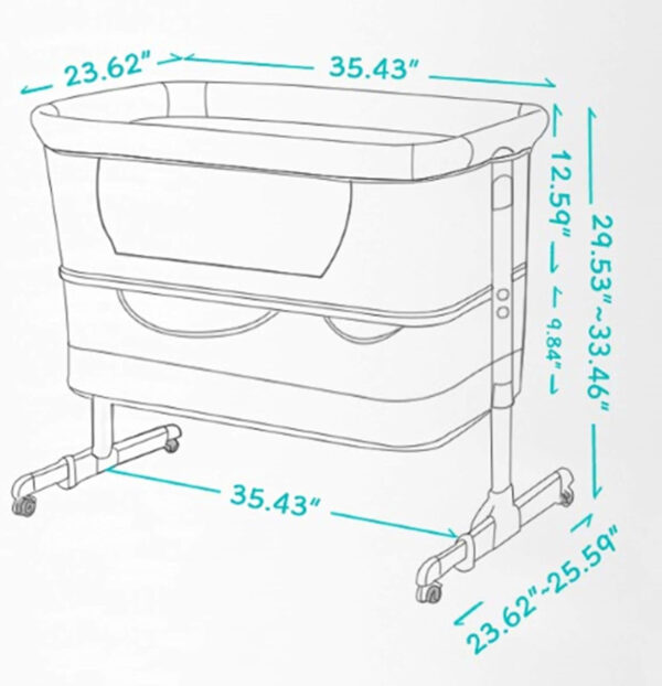 3 in 1 Travel Baby Crib,Baby Bed with Breathable Net,Adjustable Portable Bed for Infant/Baby with Detachable Mosquito net and Mattress,Pink
