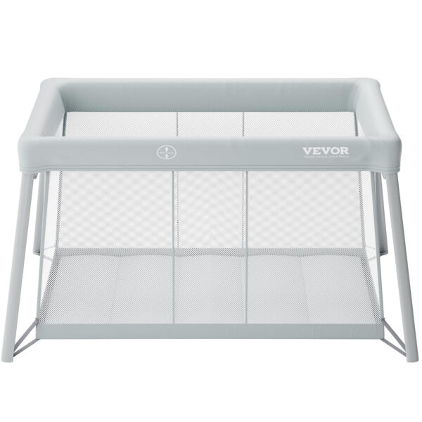 VEVOR Baby Travel Crib and Play Yard, Folding Baby Playpen with Soft Mattress Pad, Portable Toddlers Crib with Breathable Mesh and Travel Bag, Indoor/Outdoor Kid Activity Center for 0-36 Months Babies